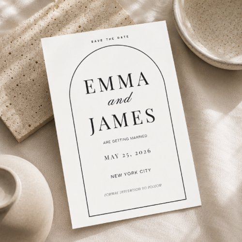 Editable Arch Shape Minimal Save the Date Invitation