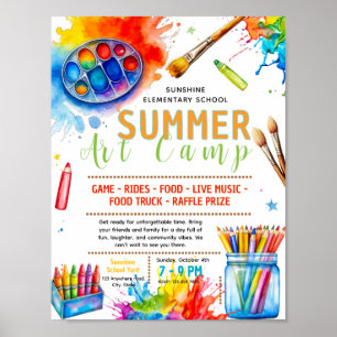 Editable art camp Fundraiser Flyer Poster