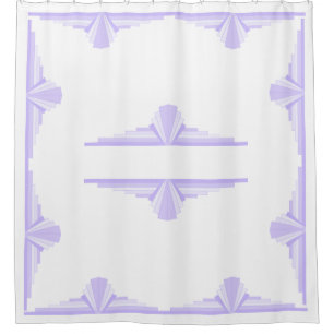 Editable Art Deco Pattern in Lilac Shower Curtain