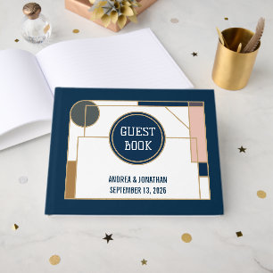 Editable Art Deco Wedding Invitation Guest Book