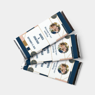 Editable Art Deco Wedding Invitation with Photo Hershey Bar Favors