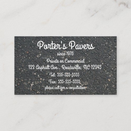 Editable Asphalt Pavers Business Card