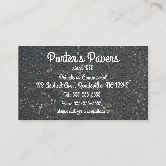 Editable Asphalt Pavers Business Card (Front)