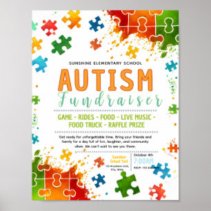 Editable Autism awareness Fundraiser Flyer Poster
