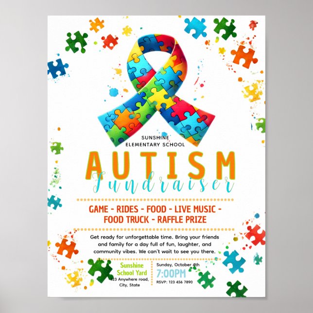 Editable Autism Flyer Poster (Front)