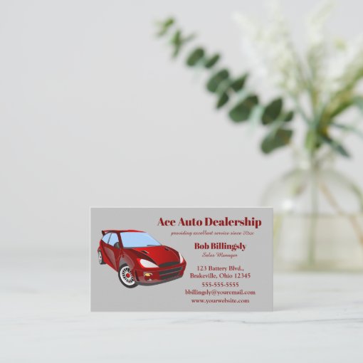 Editable Auto Car Dealership Salesman Business Card Zazzle