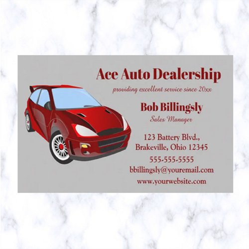 Editable Auto Car Dealership Salesman Business Card