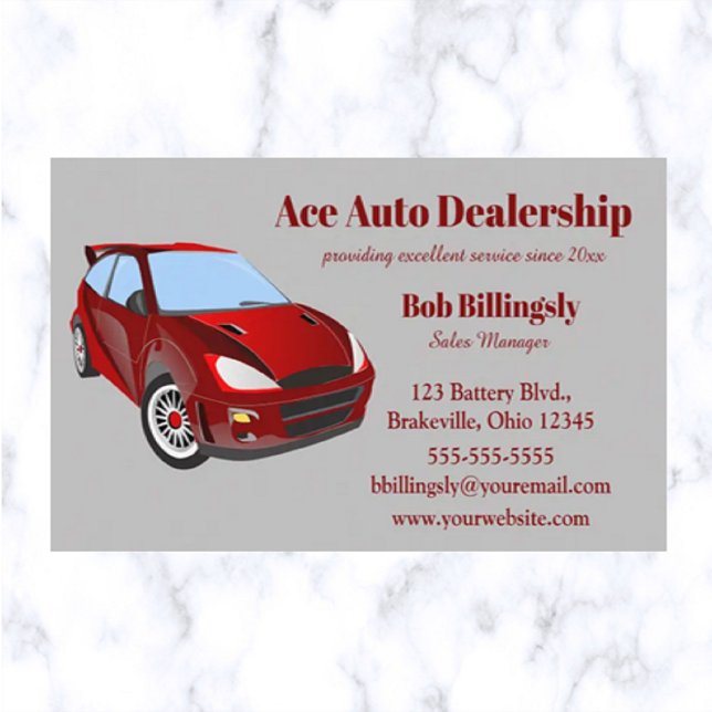 Editable Auto Car Dealership Salesman Business Card (Creator Uploaded)