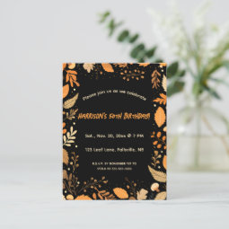 Editable Autumn Birthday Invitation | Zazzle