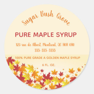 Editable Autumn Foliage Maple Leaf Classic Round Sticker