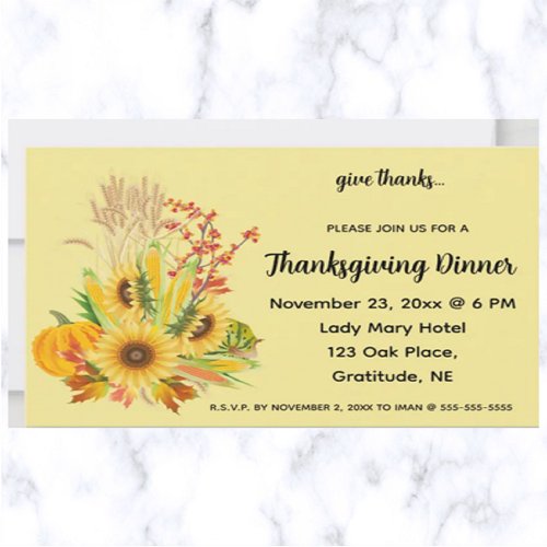 Editable Autumn Harvest Thanksgiving Invitation