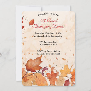 Editable Autumn Leaves Invitation
