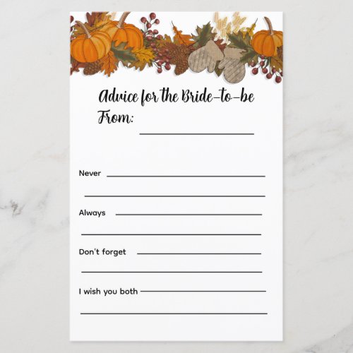 Editable Autumn Pumpkins and Leaves Advice 