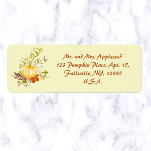 Editable Autumn Thanksgiving Pumpkin Label