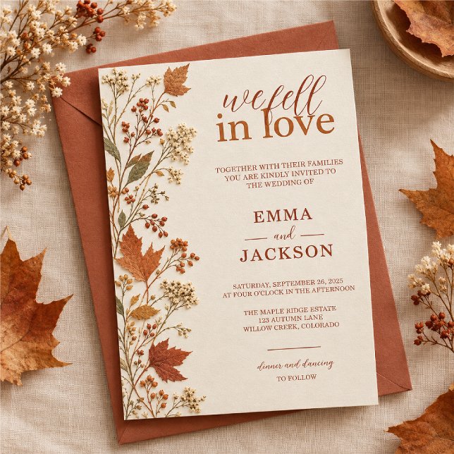 Editable autumn wedding invitation template (Creator Uploaded)