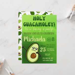 Editable Avocado Birthday Invitation