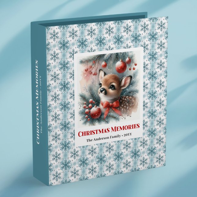 Editable baby deer snowy forest kids 3 ring binder (Editable baby deer snowy forest kids ring binder

)