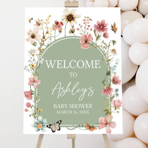 Editable Baby in Bloom Baby Shower Welcome Sign