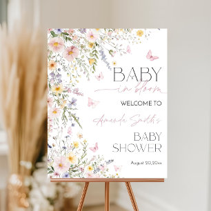 Editable Baby in Bloom Baby Shower Welcome Sign