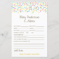 Editable Baby Prediction and Advice Baby Shower