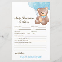 Editable Baby Prediction and Advice Baby Shower