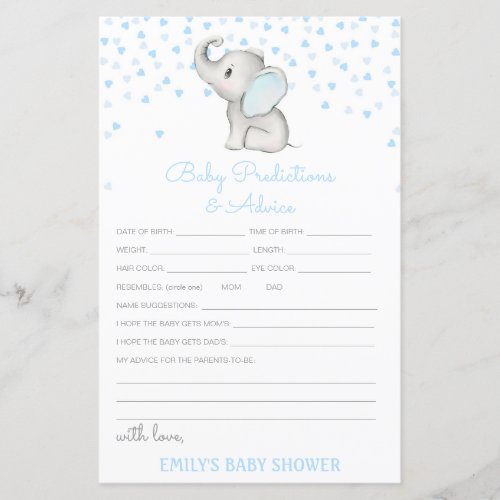 Editable Baby Prediction and Advice Baby Shower