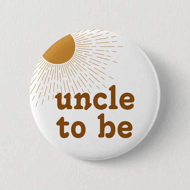 Editable Baby Shower Uncle To Be Button (Front)