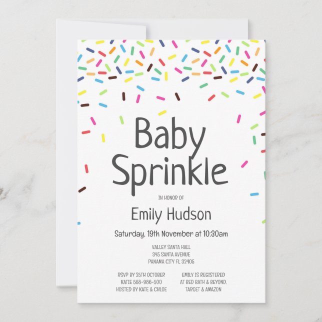 Editable Baby Sprinkle Ice Cream Invitation (Front)