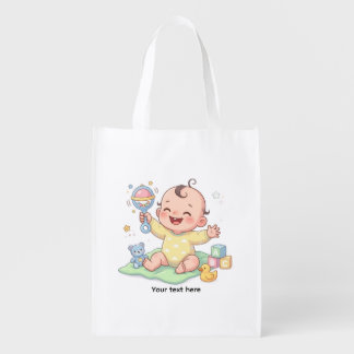 editable baby tshirt grocery bag