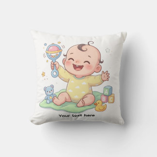 editable baby tshirt throw pillow