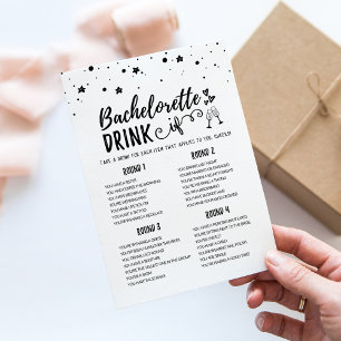 Editable Bachelorette DRINK IF Hen Party Game Card