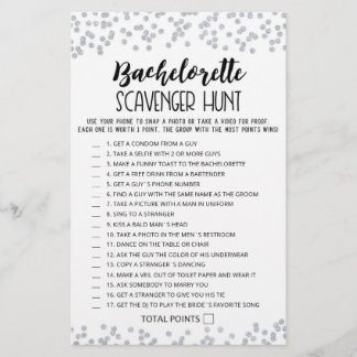 Editable Bachelorette Scavenger Hunt game