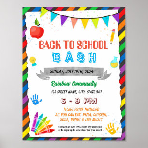 Editable back to school bash template poster