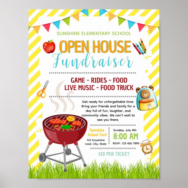Editable back to school flyer template poster (Front)