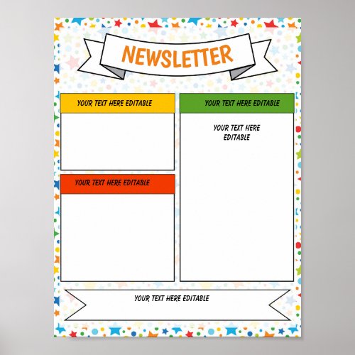 Editable Back to School Newsletter Template Poster
