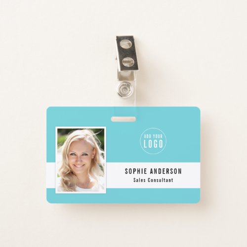 Editable Background Color Add Your Logo Photo Name Badge