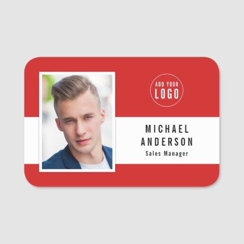 Editable Background Color Add Your Logo Photo Name Tag