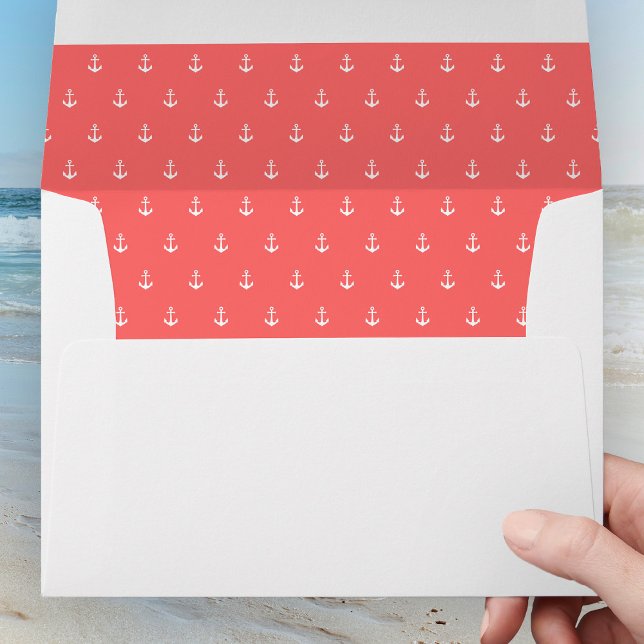 Editable Background Color Anchor Pattern Envelope (Creator Uploaded)