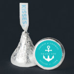 Editable Background Color Anchor Wedding Thank You Hershey®'s Kisses®<br><div class="desc">Editable Background Color Anchor Wedding Thank You Hershey Kisses features an anchor in white against an editable background color; to change it from turquoise to the color of your choice, click the customize button. Perfect for weddings, engagement parties or anniversary parties. Personalize it by replacing the placeholder text with your...</div>