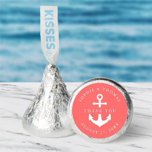 Editable Background Color Anchor Wedding Thank You Hershey®'s Kisses®