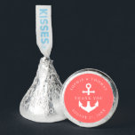 Editable Background Color Anchor Wedding Thank You Hershey®'s Kisses®<br><div class="desc">Editable Background Color Anchor Wedding Thank You Hershey Kisses features an anchor in white against an editable background color; to change it from coral to the color of your choice, click the customize button. Perfect for weddings, engagement parties or anniversary parties. Personalize it by replacing the placeholder text with your...</div>