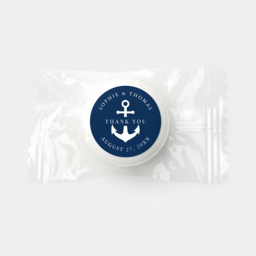 Editable Background Color Anchor Wedding Thank You Life Saver Mints