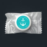 Editable Background Color Anchor Wedding Thank You Life Saver® Mints<br><div class="desc">Editable Background Color Anchor Wedding Thank You Candy Favors features an anchor in white against an editable background color; to change it from turquoise to the color of your choice, click the customize button. Perfect for weddings, engagement parties or anniversary parties. Personalize it by replacing the placeholder text with your...</div>