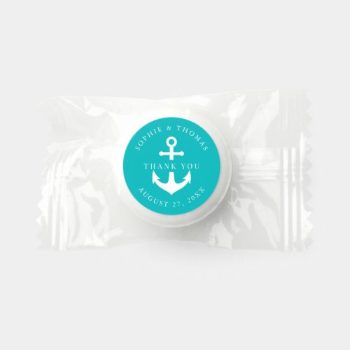 Editable Background Color Anchor Wedding Thank You Life Saver Mints