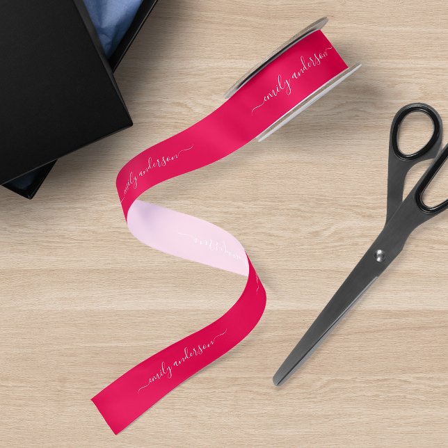 Editable Background Color Calligraphy Script Satin Ribbon (Creator Uploaded)