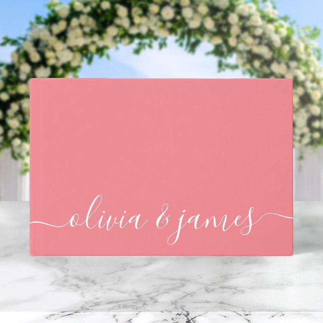 Editable Background Color Calligraphy Wedding Guest Book (Creator Uploaded)