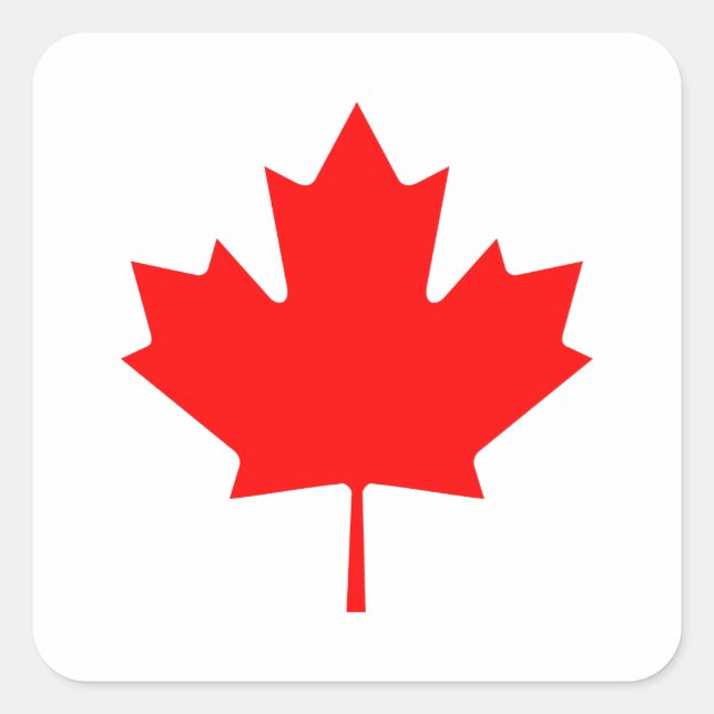 Editable Background Color, Canada Flag Souvenir Square Sticker (Front)