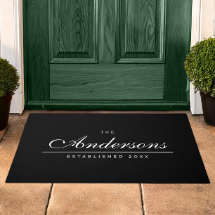 Editable Background Color Established Family Name Doormat