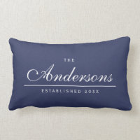 Editable Background Color Established Family Name Lumbar Pillow