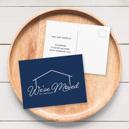 Editable Background Color House Weve Moved Postcard